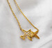 Stainless Steel Gold Color Double Horizontal Airplane Pendants Necklaces NECK GOLD HOR