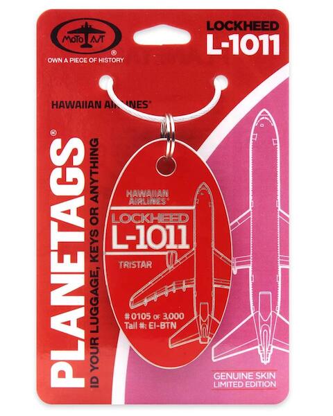 Keychain made of: Lockheed L-1011 Tristar Hawaiian Airlines EI-BTN RED  EI-BTN RED