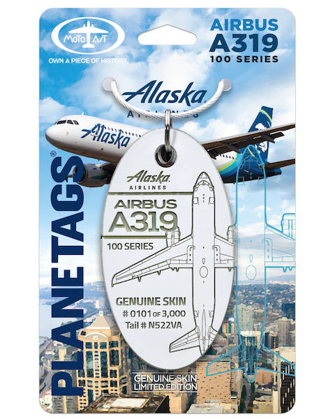 Keychain made of: Airbus A319-112 Alaska Airlines N522VA  N522VA