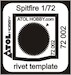 Spitfire Rivet template PE72002