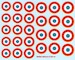 French roundels Arme de l'air 1943-82 diameter from 17 to 22 mm bd12
