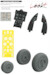 Vampire F3  Lk+  Instrument Panel and seatbelts, Seat, Wheels and TFace Mask  (Airfix) E644159