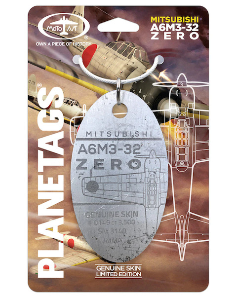 Keychain made of: Japanese Zero A6M3-32 # 3148 (metal)  ZERO METAL