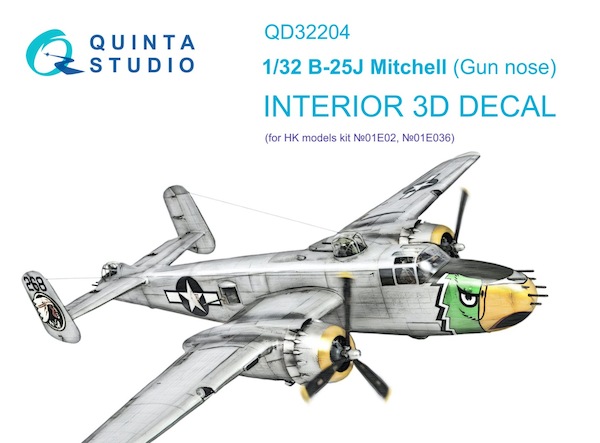 B25J Mitchell (Gunnose) Interior 3D Decal  for Hong Kong (E02 and E036)  QD32204
