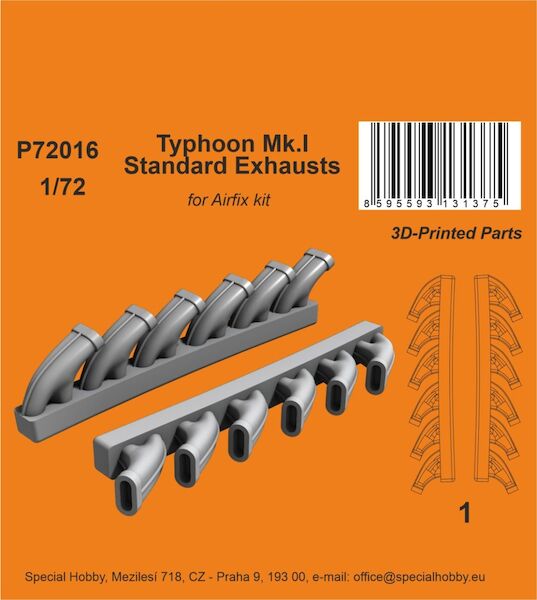 Typhoon MK1 Standard Exhausts (Airfix)  P72016
