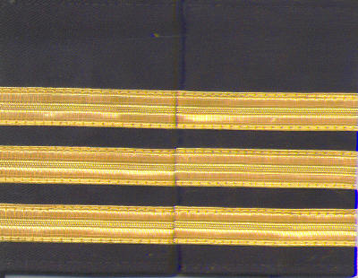 Set of two 3 gold bar Epaulettes with black background. ( 13 mm bar)  3BARGOLD