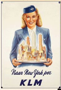 KLM New York, stewardess metal poster metal sign  9125