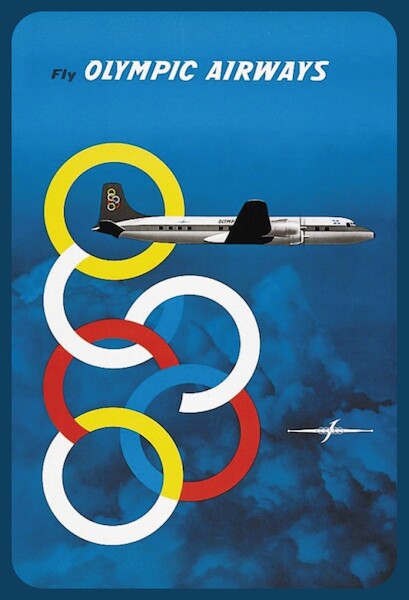 Fly Olympic Airways DC-6 Vintage metal poster metal sign  AV0025