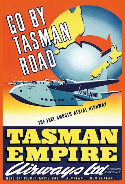 Tasman Empire Airways - Go by Tasman Road Vintage metal poster metal sign  AV0030