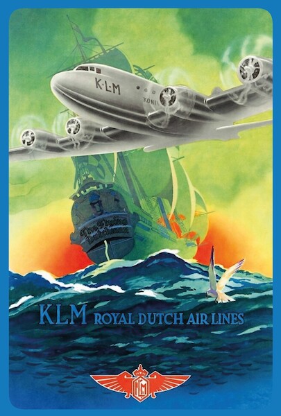 KLM DC-4 De Vliegende Hollander  Vintage metal poster metal sign  AV0044