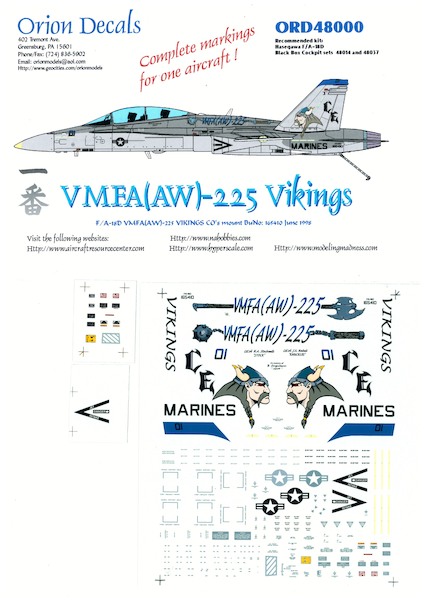 F18D Hornet (VMFA(AW)225 USMC)  ORD48000