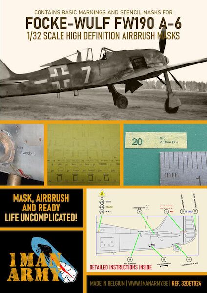 Focke Wulf FW190A-6 High Definition Airbrush Masking  32DET024