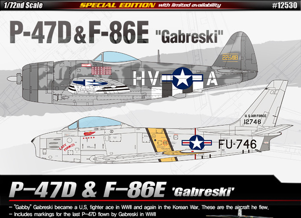 Gabreski P47D Thunderbolt & F86E Sabre (2 kits)  12530