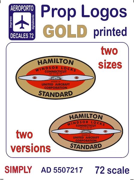 Prop Logos Gold Printed Two Sizes, two versions (Hamilton Standard)  Ad5507217