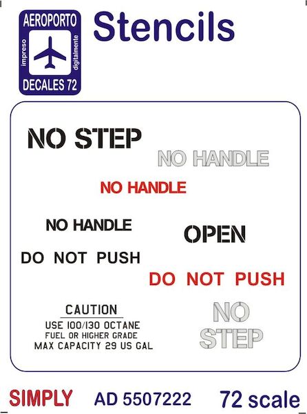 Stencils (No Step, No handle  Do not Push ect. )  various sizes  Ad5507222