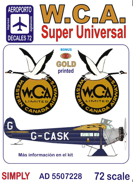 Fokker Super Universal (WCA Western Canada Airways)  Ad5507228