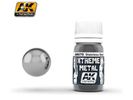 Xtreme metal - Stainless Steel metal enamel paint  AK670