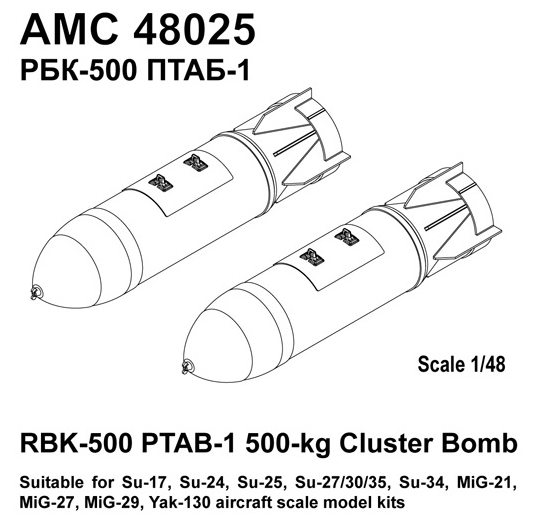 RBK-500 PTAB-1 500kg Cluster bombs (2x)  AMC48025