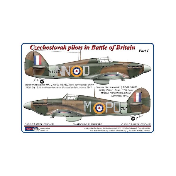 Czechoslovak pilots in the Battle of Britain part 1 : Hawker Hurricane MK1  310sq  AMLC4-016