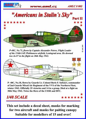 Curtiss P40B/C Tomahawk, Americans in Stalins sky part 2  Die cut masks  AMLC8-002