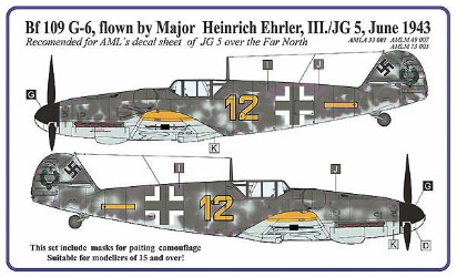 Messerschmitt BF109G-6 (Major Heinrich Ehrler III/JG6)  AMLM33001
