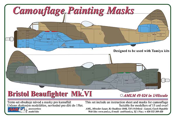 Camouflage Painting masks Bristol Beaufighter MKVI (Tamiya)  AMLM49024
