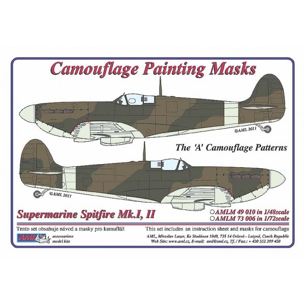 Camouflage Painting masks Spitfire Mk.I/II "A" scheme patterns  AMLM73006