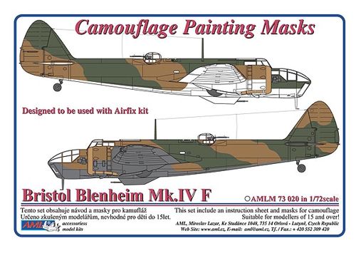 Camouflage Painting masks Bristol Blenheim MKIV (Airfix)  AMLM73020