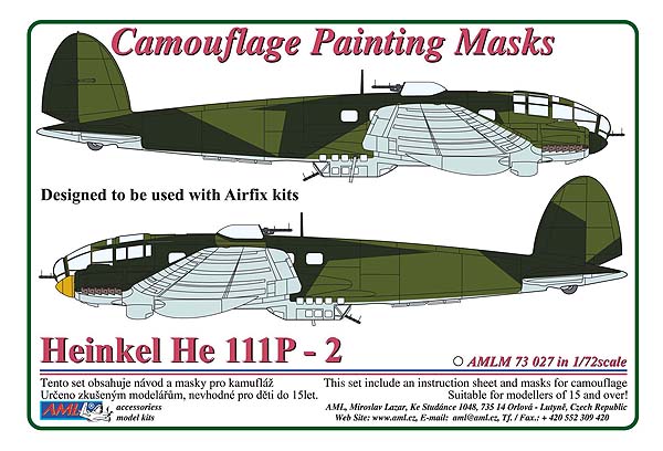 Camouflage Painting masks Heinkel He111P-2 (Airfix)  AMLM73027