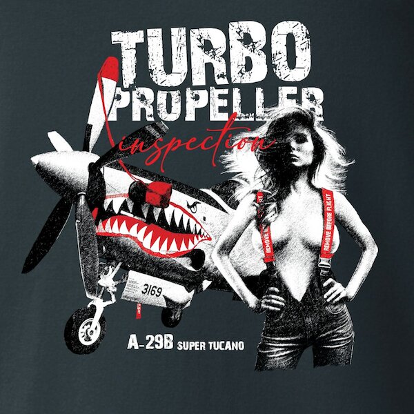T-Shirt with pin-up TURBO PROPELLER plane A-29B Super Tucano  ANT-TURBO-MAIN