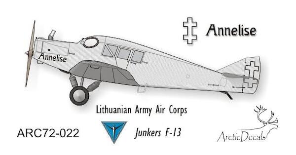 Junkers F13 (Lithuanian Army Air Corps "Annelise")  ARC72-022