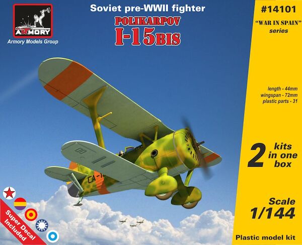 Polikarpov I-15 Bis Pre WWII fighter (2 kits included!)  14101