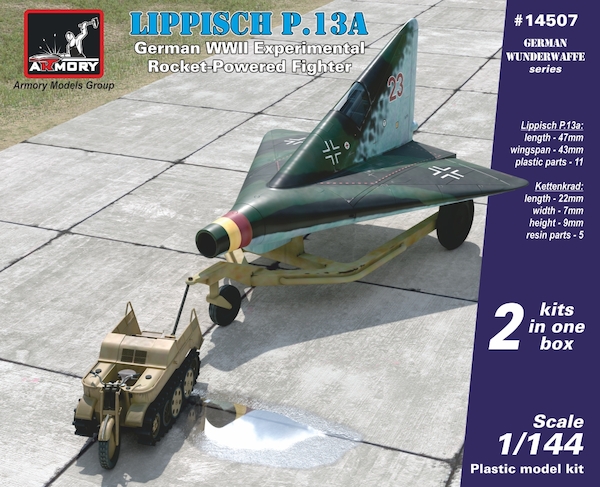 Lippisch P13a with trolley and Kettenkraftrad (2 kits included!)  14507