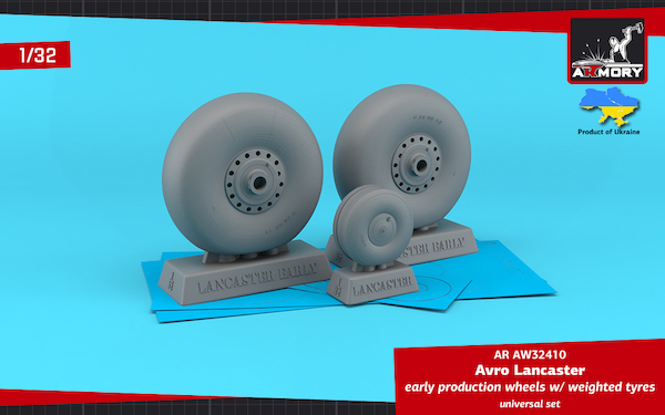 Avro Lancaster Early type wheel set with Loaded effect (HKM/Border)  AR AW32410