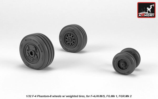 F4J/K/M/S Phantom FG1 and FG2 Late Type wheels with weighted tires (Hasegawa, revell)  AR AW48325