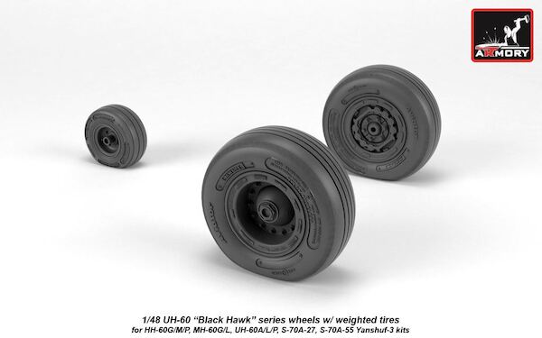 Sikorsky UH60 Black hawk Wheel set with weighted tires  AR AW48329