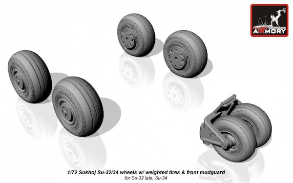 Suchoi Su32/Su34 Wheel set with weighted tires  AR AW72045