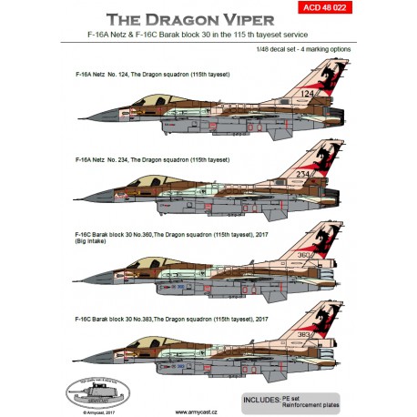 The Dragon Vipers, - F16A/C Israeli Defence Force (REISSUE) with Photo etch Reinforcement plates  ACD48022