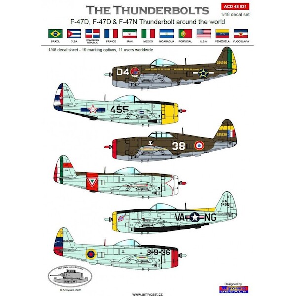 The Thunderbolts, P47D, F47D and F47N Thunderbolts around the world  ACD48031