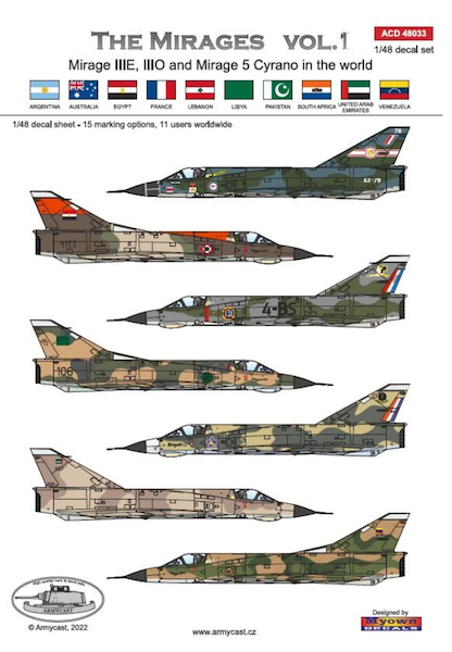 Mirage IIIE,IIIO and Mirage 5 Cyrano in the world  ACD48033