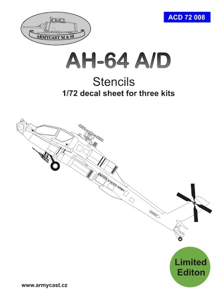 Hughes AH-64A/D Apache stencils - decal set  ACD72008