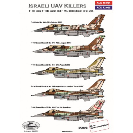 Israeli UAV Killers, Israeli F16I Sufa, F16D Barak and F16C Barak at war (REISSUE)  ACD72009
