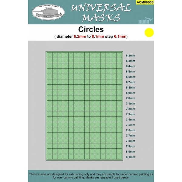 Circles 6,2mm to 8,1mm  ACM00003