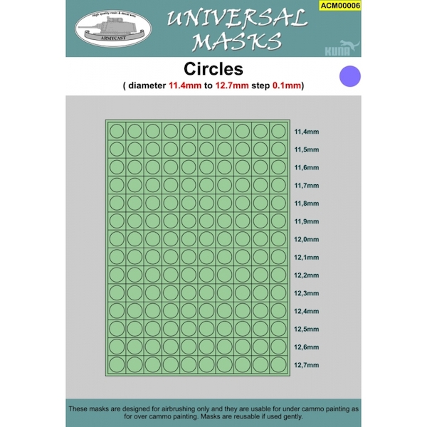 Circles 11,4mm to 12,7mm  ACM00006
