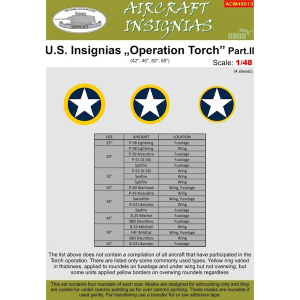 US Insignia  "Operation Torch"  Masks part 2  ACM49013