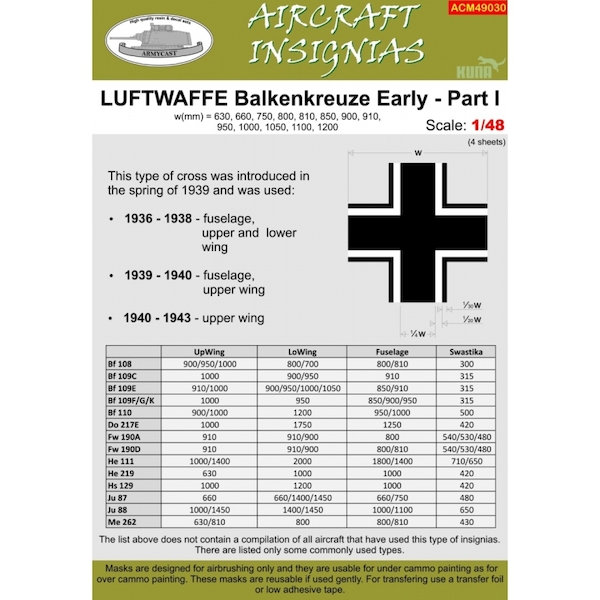 Luftwaffe Balkenkreuze early Part 1  ACM49030