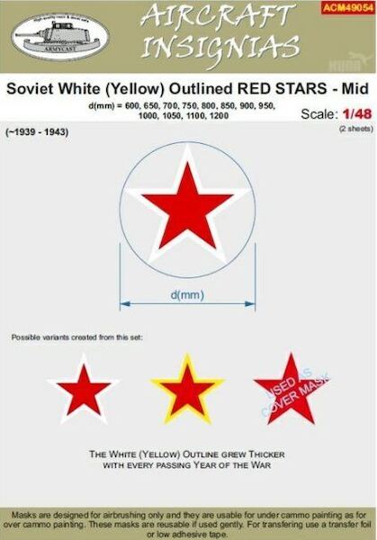 Soviet white (Yellow) outlined red stars  (Mid 1939-1943)  ACM49054