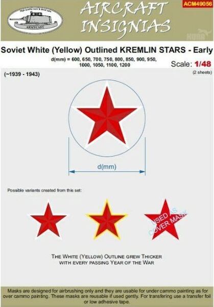 Soviet white (Yellow) outlined Kremlin stars Early  (1939-1943)  ACM49056