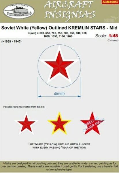 Soviet white (Yellow) outlined Kremlin stars Mid  (1939-1943)  ACM49057