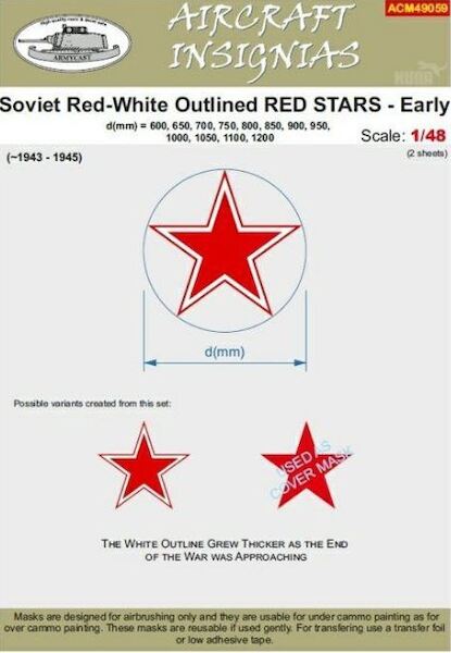 Soviet Red-White outlined Red Stars - Early  1943-1945  ACM49059